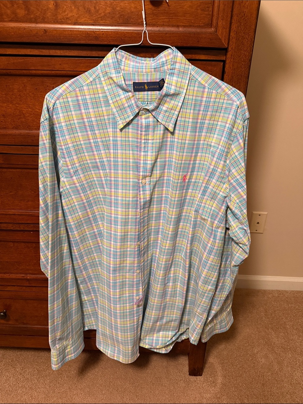 Ralph Lauren Pastel Plaid Cotton Button-Down Shirt